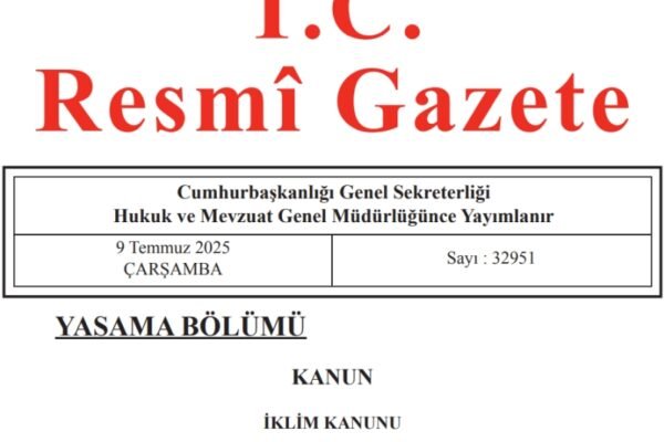 9 Temmuz 2025 tarihli ve 7552 sayılı İklim Kanunu